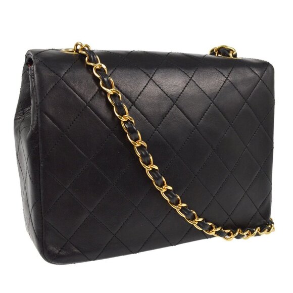 Chanel Black Lambskin Classic Square Flap Shoulder Bag - Picture 3 of 9